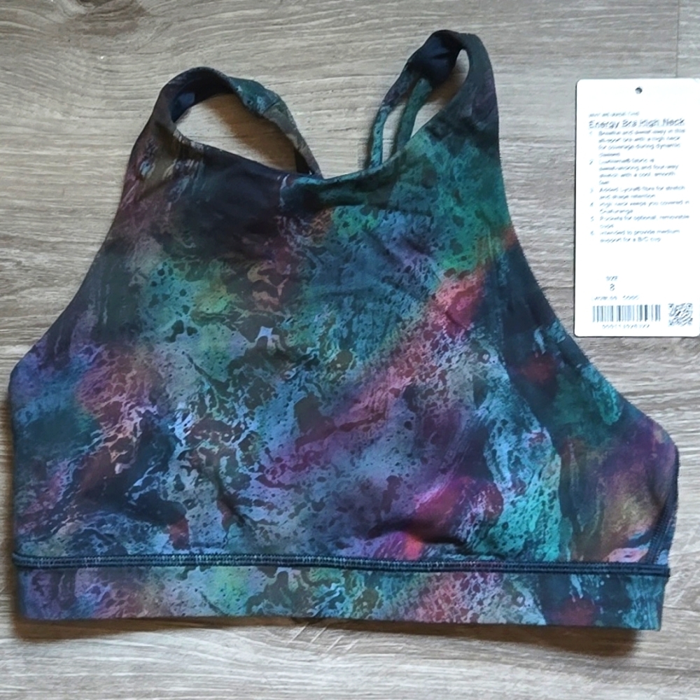 Lululemon Energy Bra High Neck in Cosmic Shift Multi